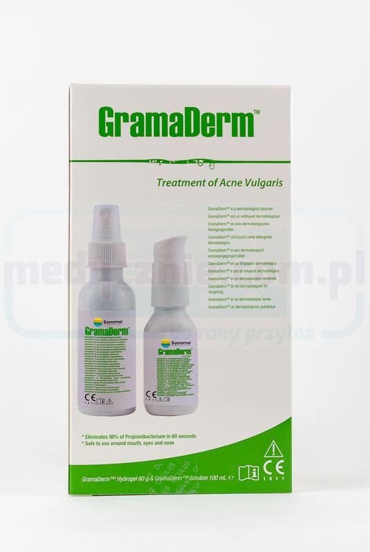 GramaDerm lichid 100ml + gel 60g gel și soluție antimicrobiană pentru tratamentul acneei